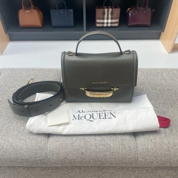 Alexander McQueen "The Story" top handle bag SMALL Olive Green Quiet Luxury - Picture 6 of 7